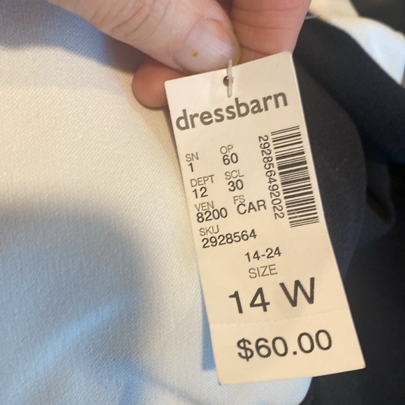 NWT Dress Barn Career-wear black white and Beige slimming color block dress  14 - Picture 9 of 10